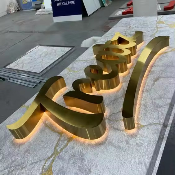Plug Power Supply Snow 3d Letters Golden Led Backlight Letters Sign for ...