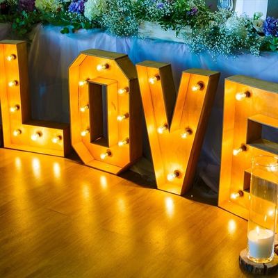 Stainless Steel LED Light Up Letters for English Alphabet Home Decor Party Grand Words