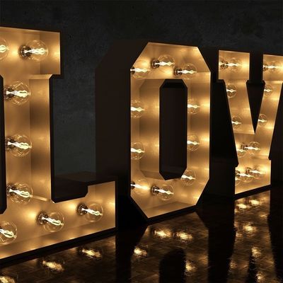 Stainless Steel LED Light Up Letters for English Alphabet Home Decor Party Grand Words